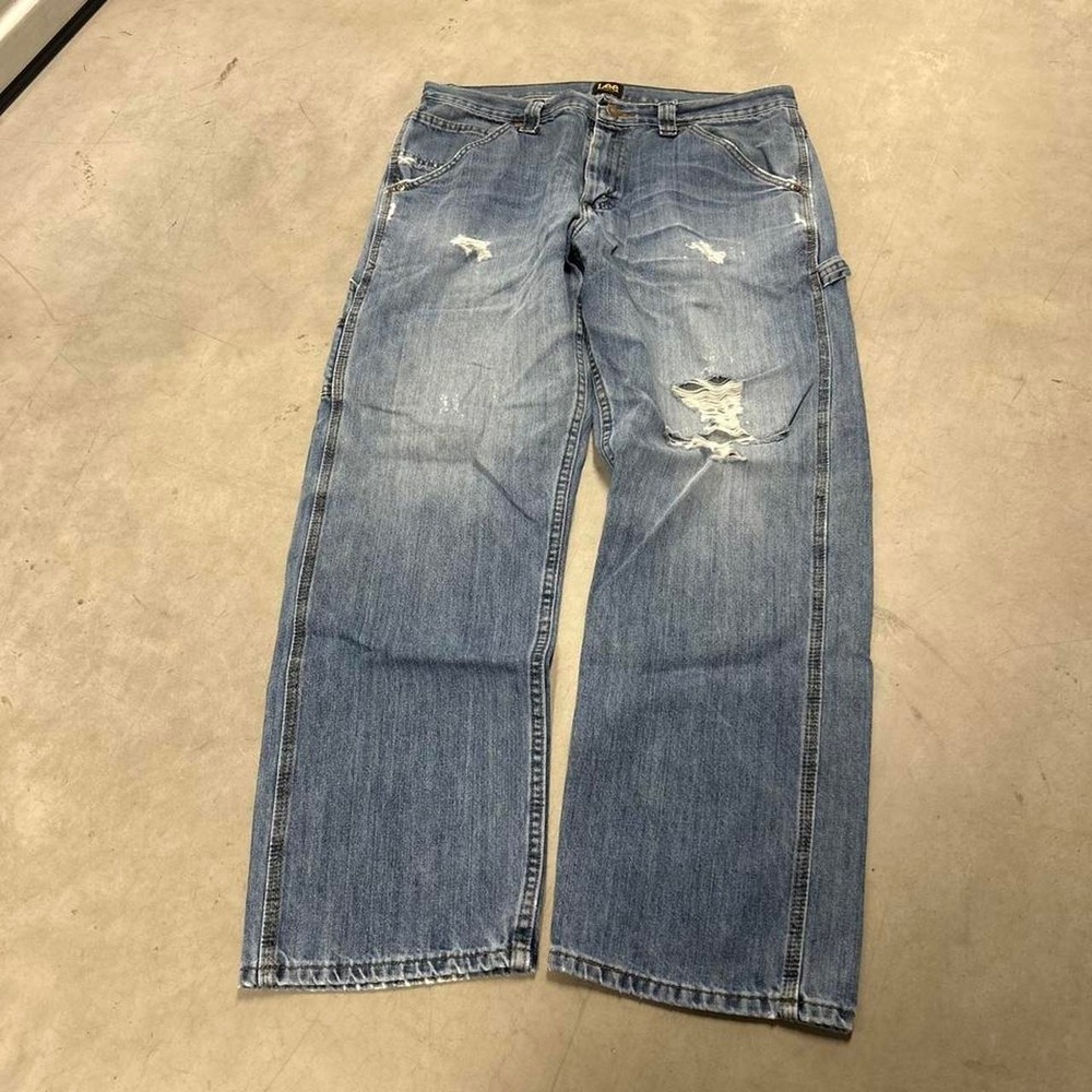 Y2K Grunge Style Light Wash Relaxed Wide Leg Jeans